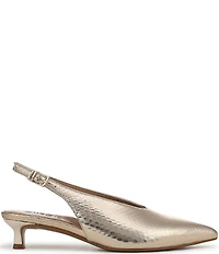 Naturalizer Nicolette Metallic Embossed Snake Leather Slingback Kitten Heel Pumps