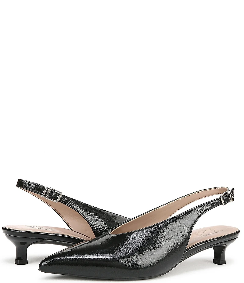Naturalizer Nicolette Patent Leather Slingback Kitten Heel Pumps