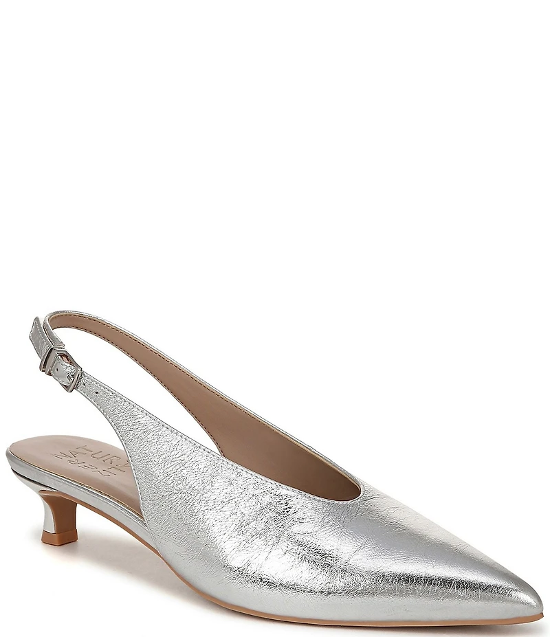 Naturalizer Nicolette Leather Slingback Kitten Heel Pumps