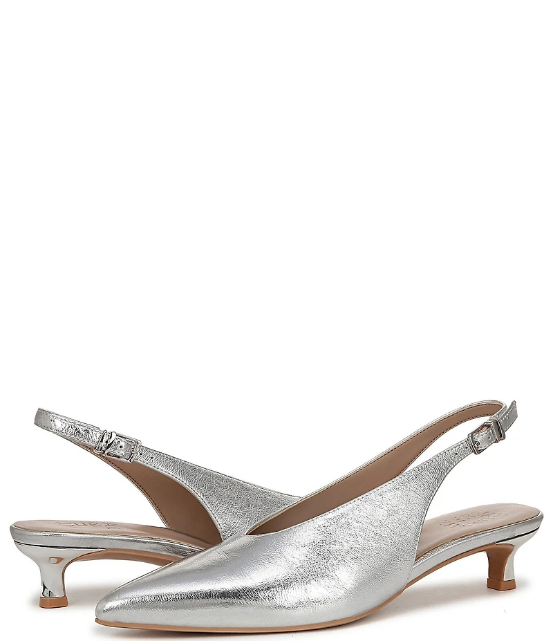 Naturalizer Nicolette Leather Slingback Kitten Heel Pumps