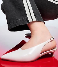 Naturalizer Nicolette Patent Leather Slingback Kitten Heel Pumps