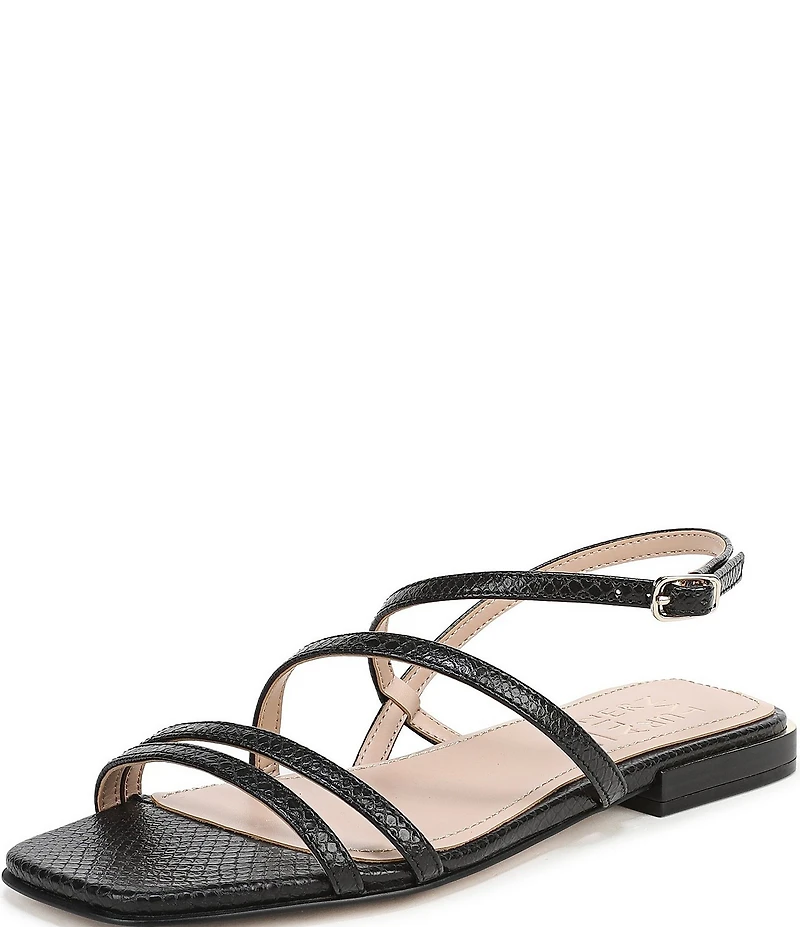 Naturalizer Nillie Snake Embossed Strappy Slingback Casual Sandals