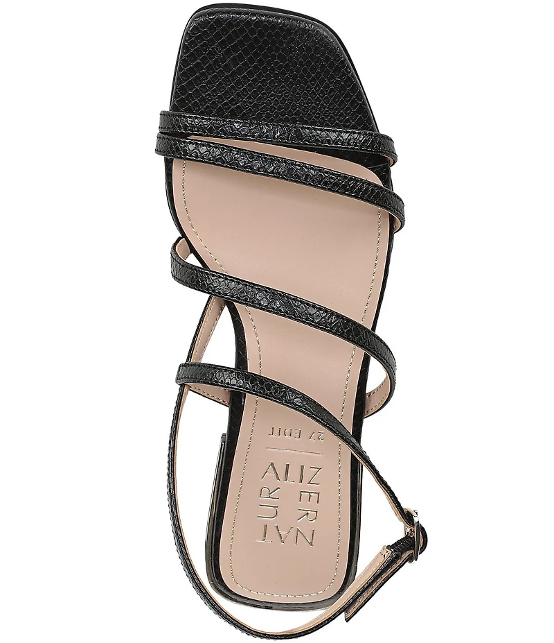 Naturalizer Nillie Snake Embossed Strappy Slingback Casual Sandals