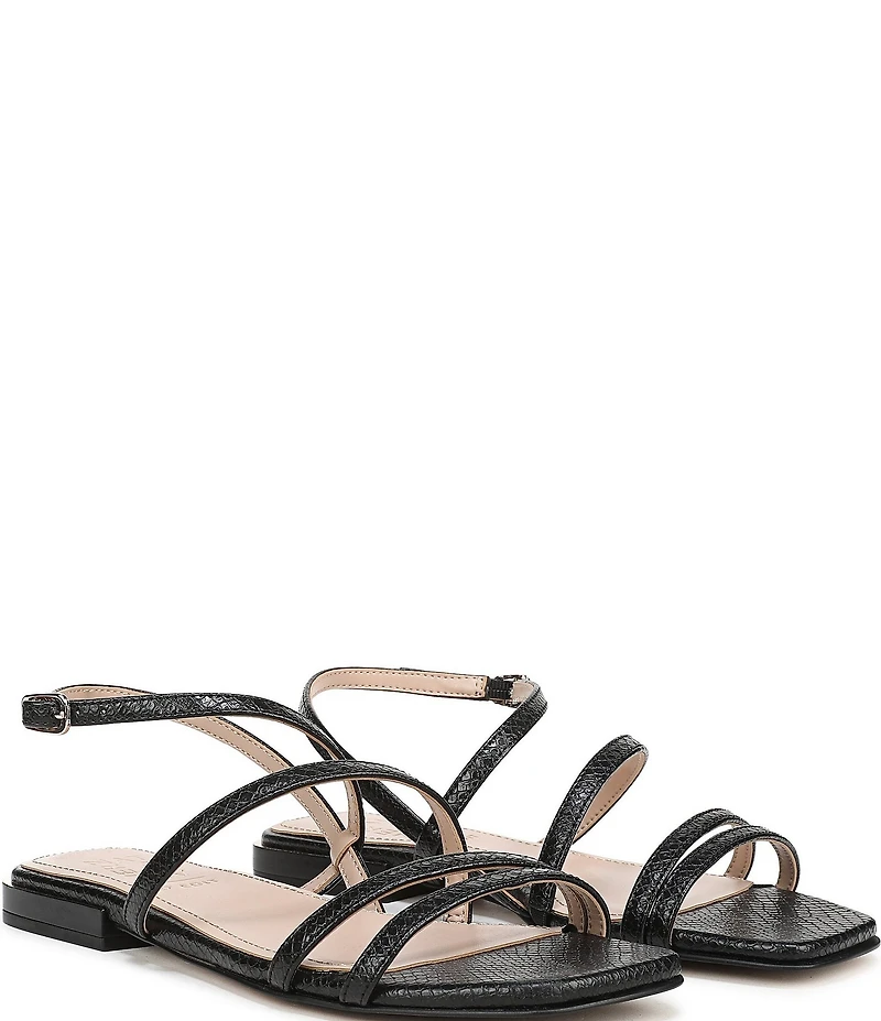 Naturalizer Nillie Snake Embossed Strappy Slingback Casual Sandals