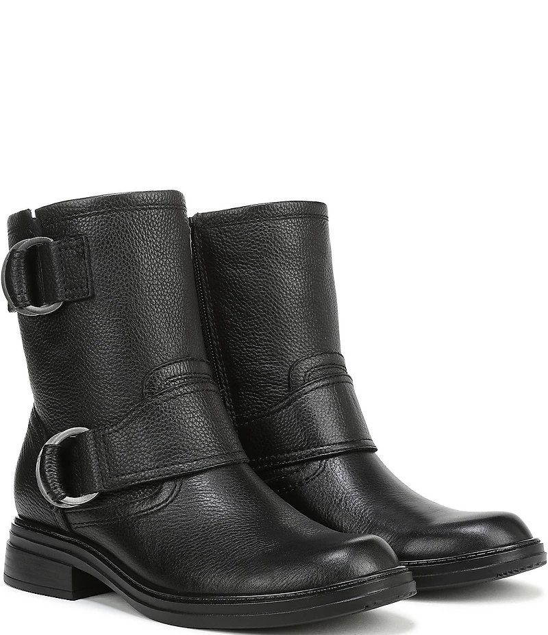 Naturalizer Optimus Leather D-Ring Hardware Ankle Booties
