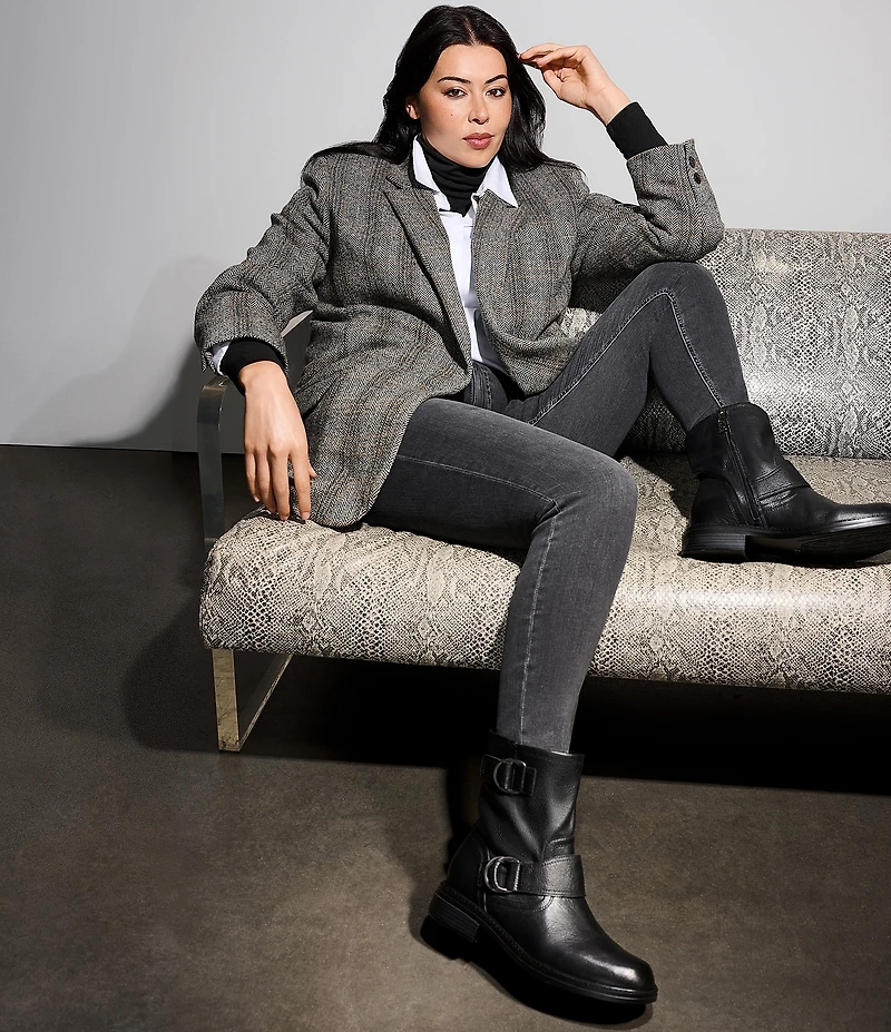 Naturalizer Optimus Leather D-Ring Hardware Ankle Booties