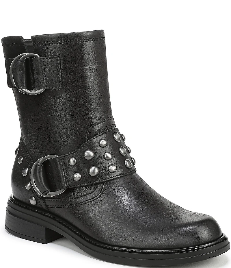 Naturalizer Optimus Stud Leather Hardware Ankle Booties