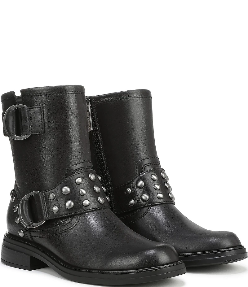 Naturalizer Optimus Stud Leather Hardware Ankle Booties