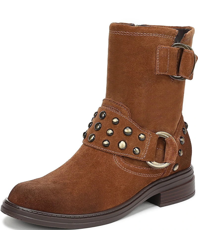 Naturalizer Optimus Studded Suede Hardware Ankle Booties