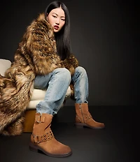 Naturalizer Optimus Studded Suede Hardware Ankle Booties