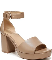 Naturalizer Pearlyn Leather Ankle Strap Platform Sandals