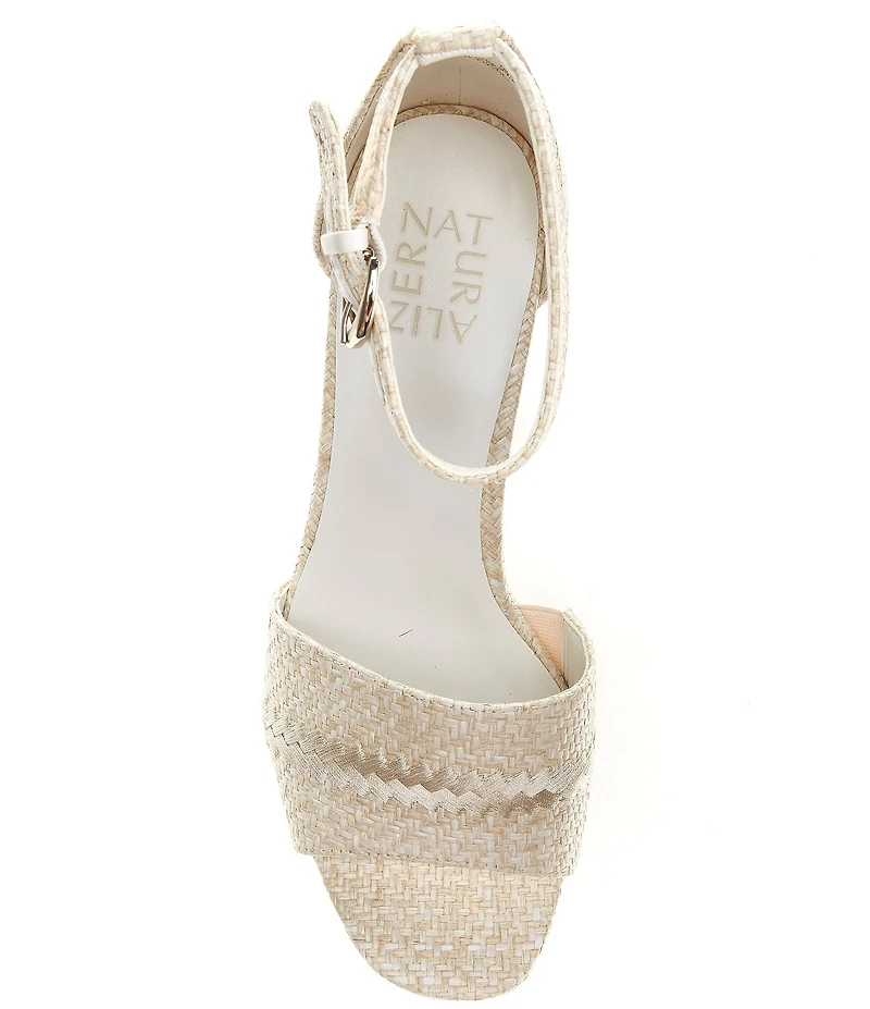 Naturalizer Pearlyn Raffia Ankle Strap Platform Dress Sandals