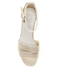 Naturalizer Pearlyn Raffia Ankle Strap Platform Dress Sandals