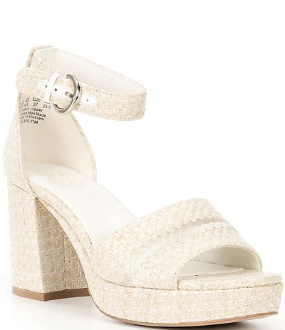 Naturalizer Pearlyn Raffia Ankle Strap Platform Dress Sandals
