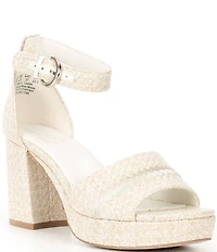 Naturalizer Pearlyn Raffia Ankle Strap Platform Dress Sandals