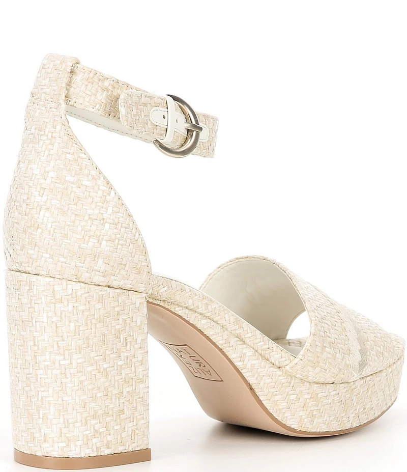 Naturalizer Pearlyn Raffia Ankle Strap Platform Dress Sandals