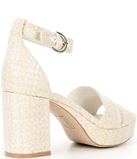 Naturalizer Pearlyn Raffia Ankle Strap Platform Dress Sandals