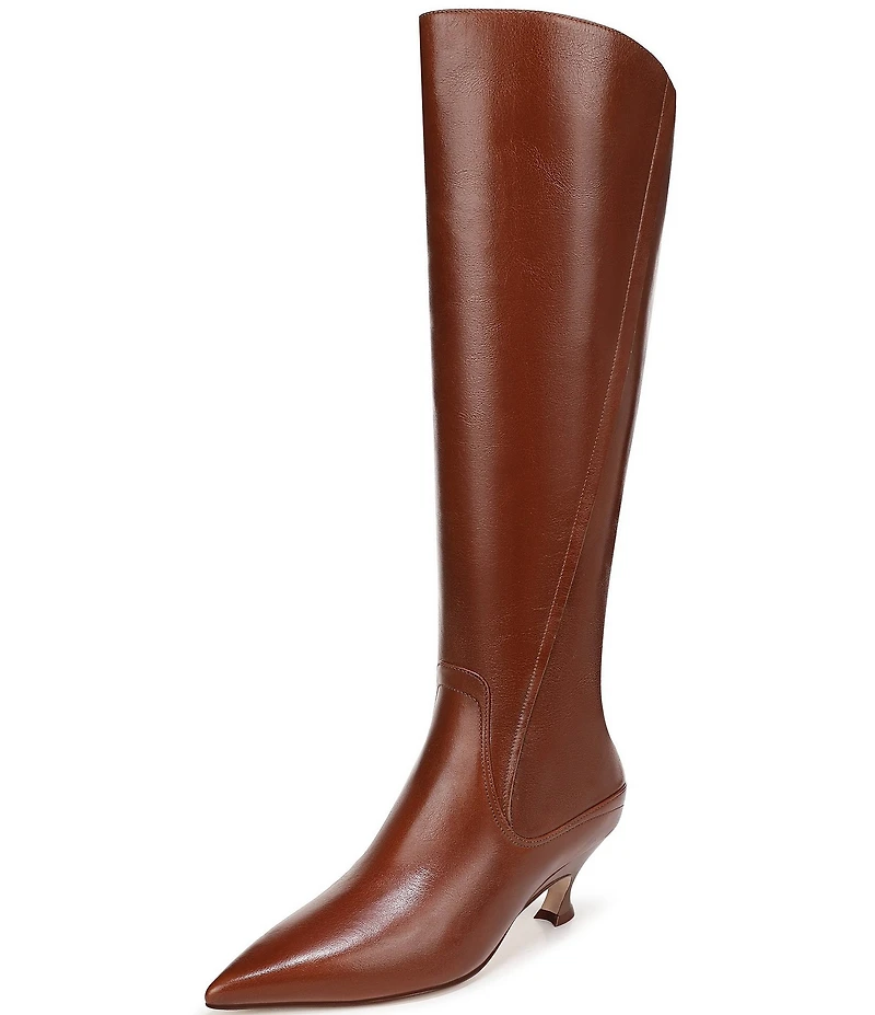 Naturalizer Pepper Leather Kitten Heel Tall Dress Boots