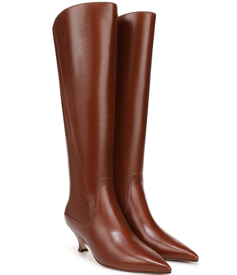 Naturalizer Pepper Leather Kitten Heel Tall Dress Boots