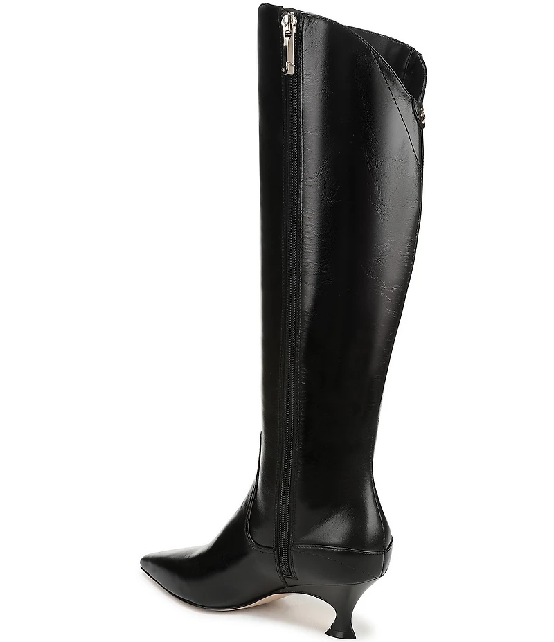 Naturalizer Pepper Leather Kitten Heel Tall Dress Boots