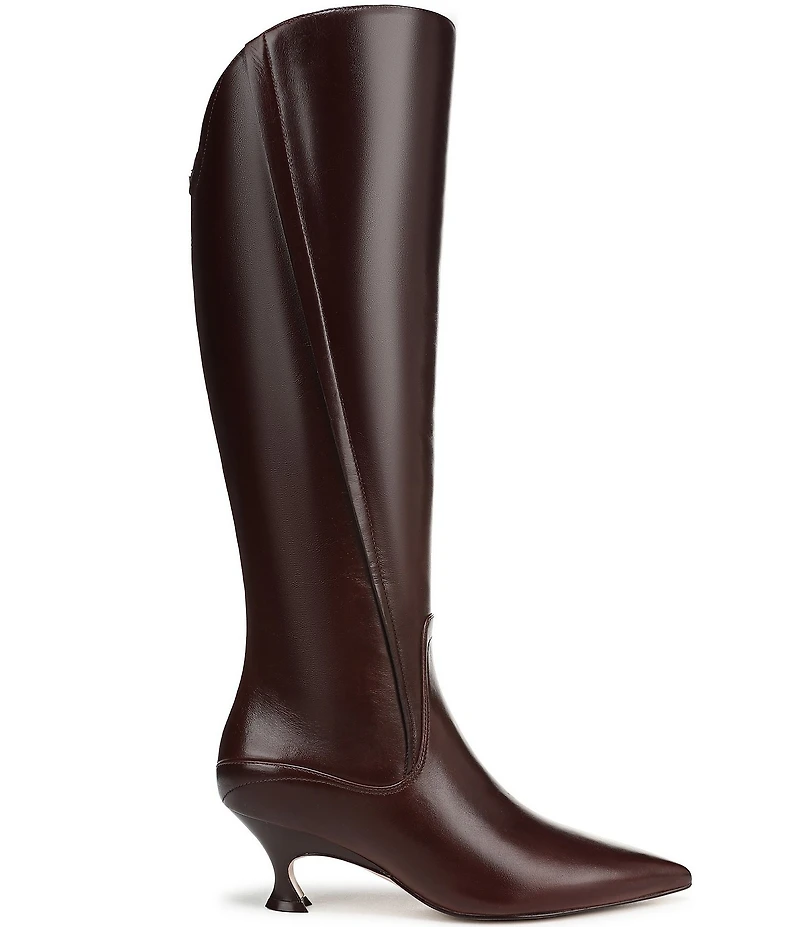 Naturalizer Pepper Leather Kitten Heel Tall Dress Boots