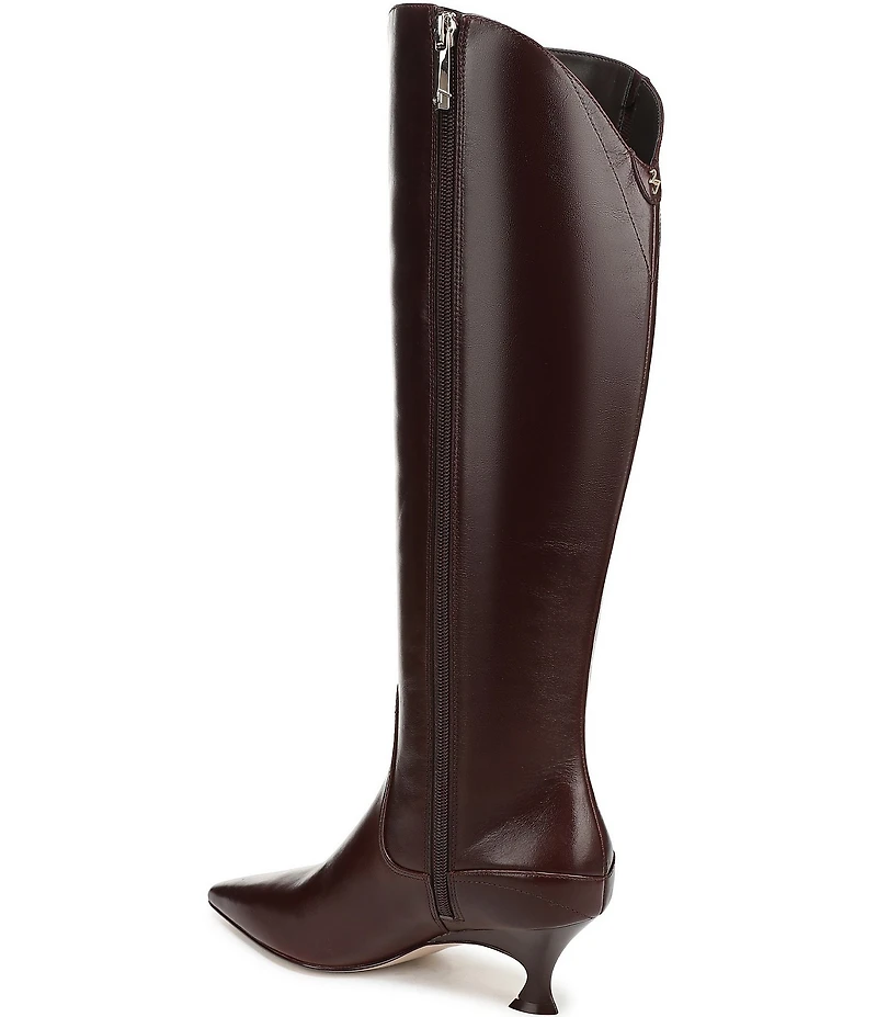 Naturalizer Pepper Leather Kitten Heel Tall Dress Boots