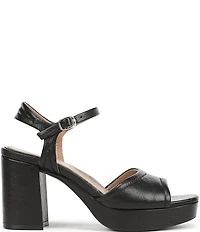 Naturalizer Petra Leather Ankle Wrap Platform Dress Sandals