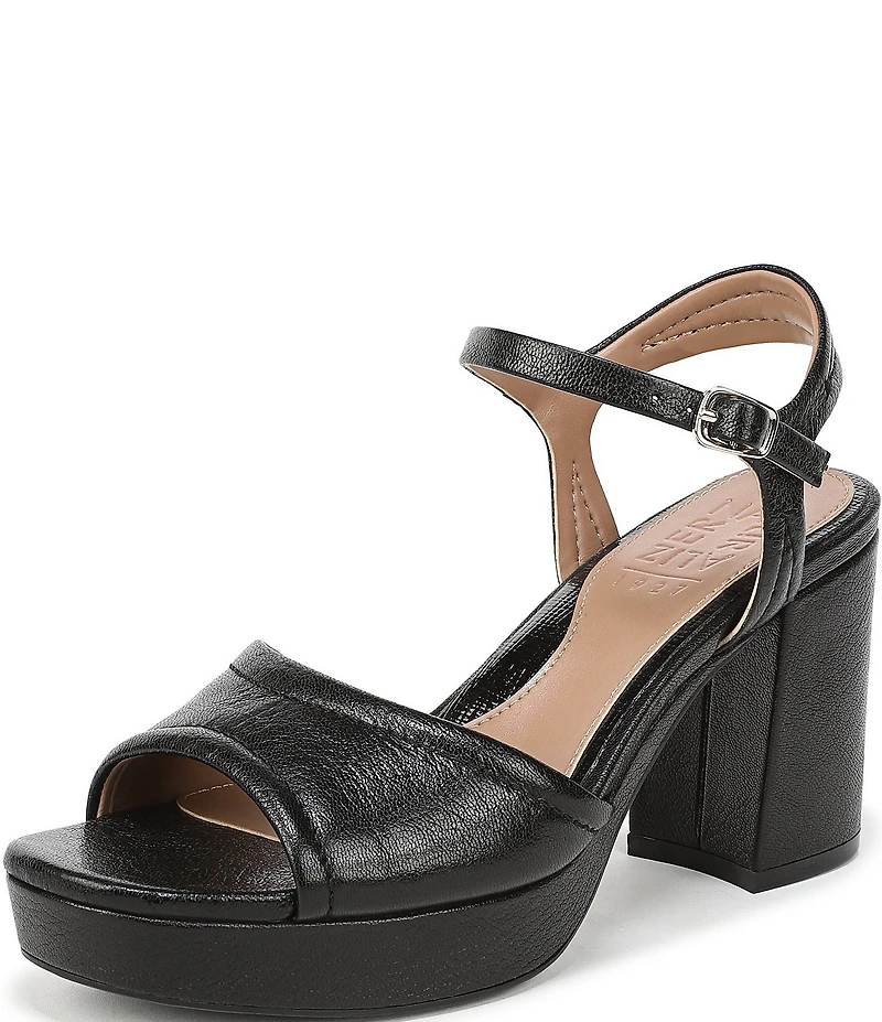 Naturalizer Petra Leather Ankle Wrap Platform Dress Sandals