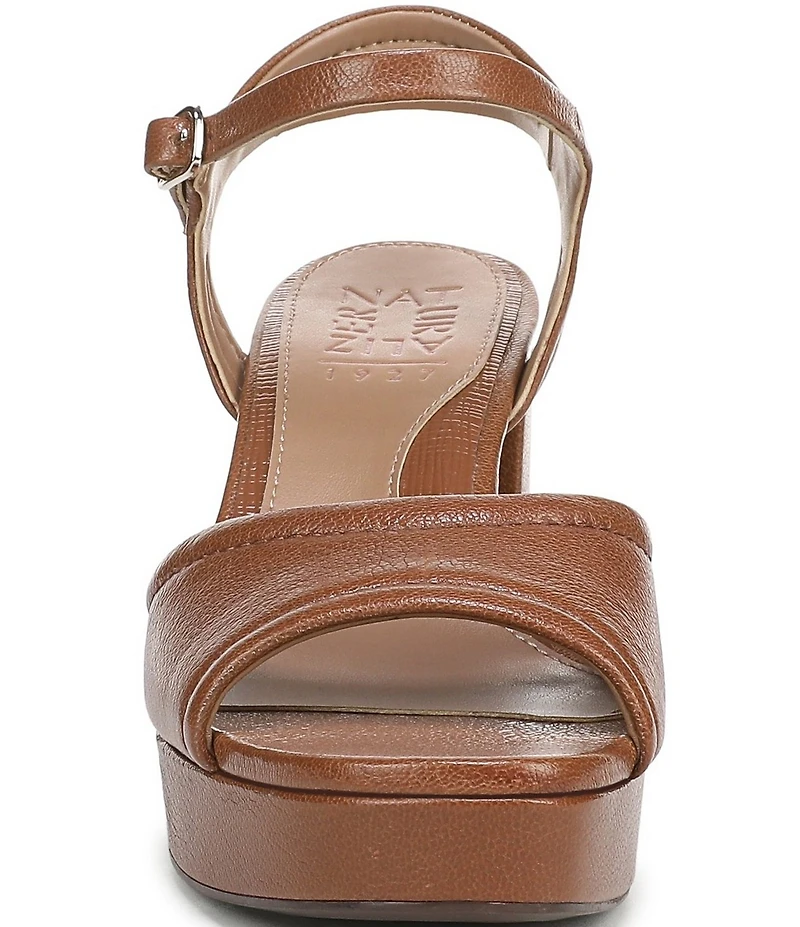 Naturalizer Petra Leather Ankle Wrap Platform Dress Sandals