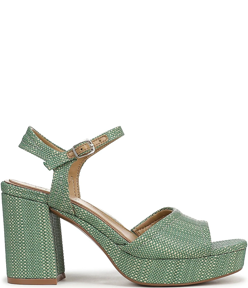 Naturalizer Petra Raffia Ankle Wrap Platform Dress Sandals