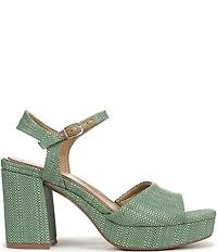 Naturalizer Petra Raffia Ankle Wrap Platform Dress Sandals