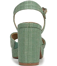 Naturalizer Petra Raffia Ankle Wrap Platform Dress Sandals