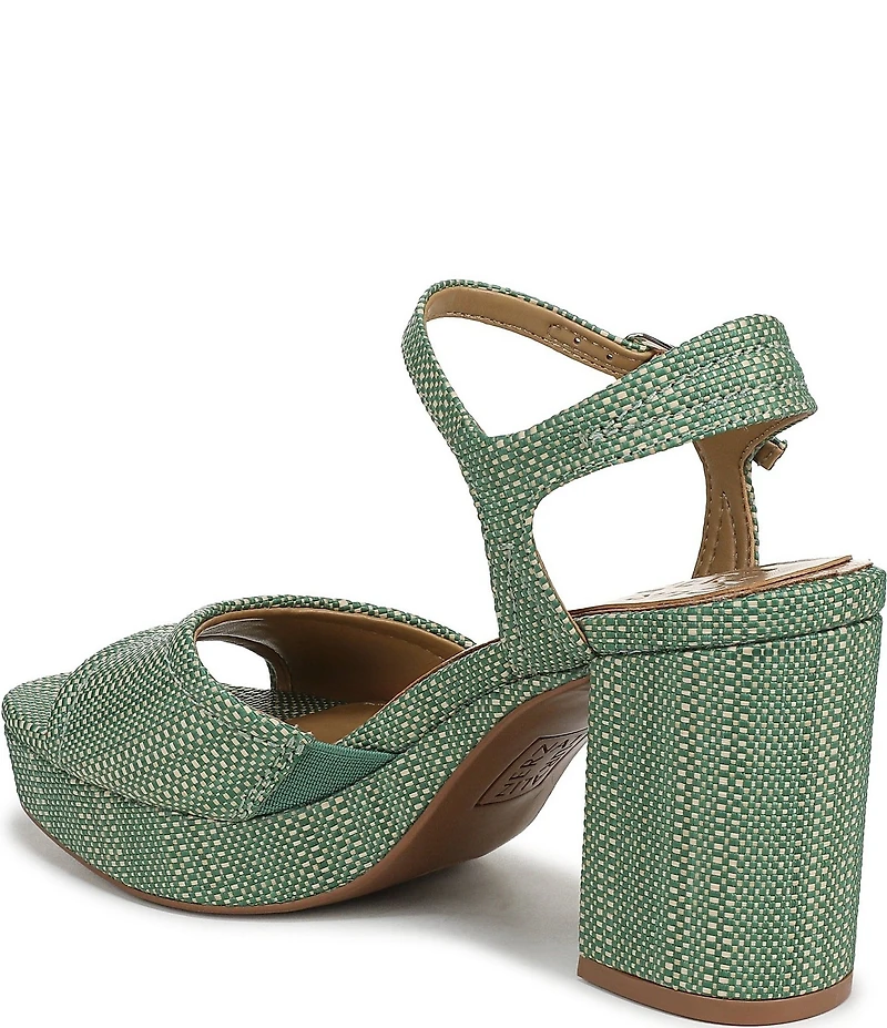 Naturalizer Petra Raffia Ankle Wrap Platform Dress Sandals