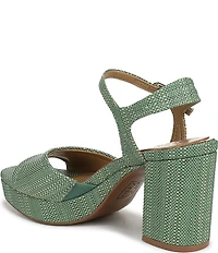 Naturalizer Petra Raffia Ankle Wrap Platform Dress Sandals