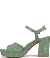 Naturalizer Petra Raffia Ankle Wrap Platform Dress Sandals