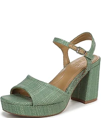 Naturalizer Petra Raffia Ankle Wrap Platform Dress Sandals