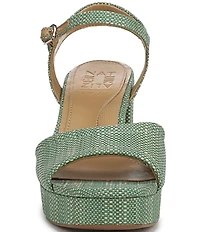 Naturalizer Petra Raffia Ankle Wrap Platform Dress Sandals