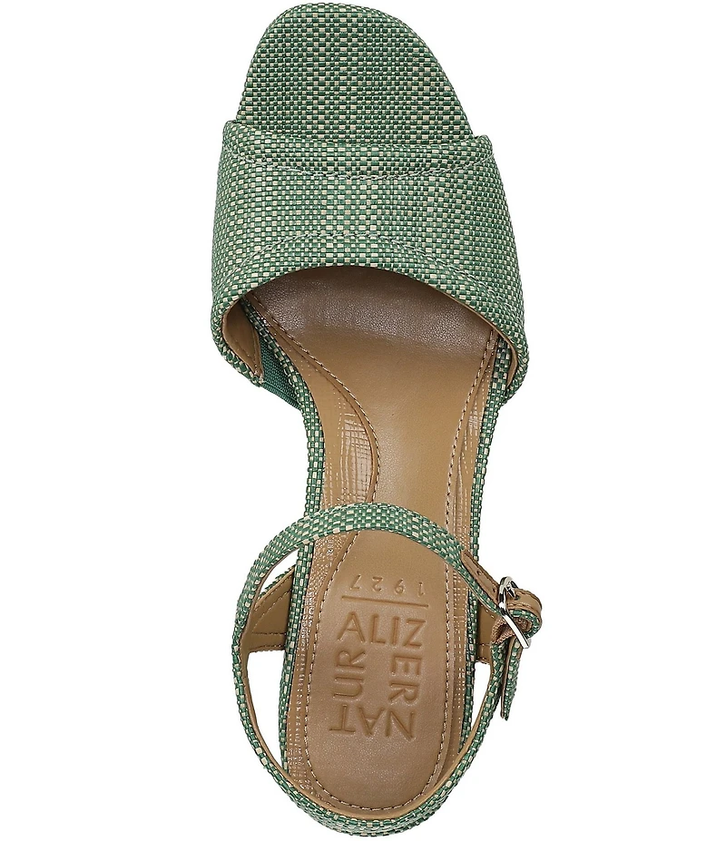 Naturalizer Petra Raffia Ankle Wrap Platform Dress Sandals