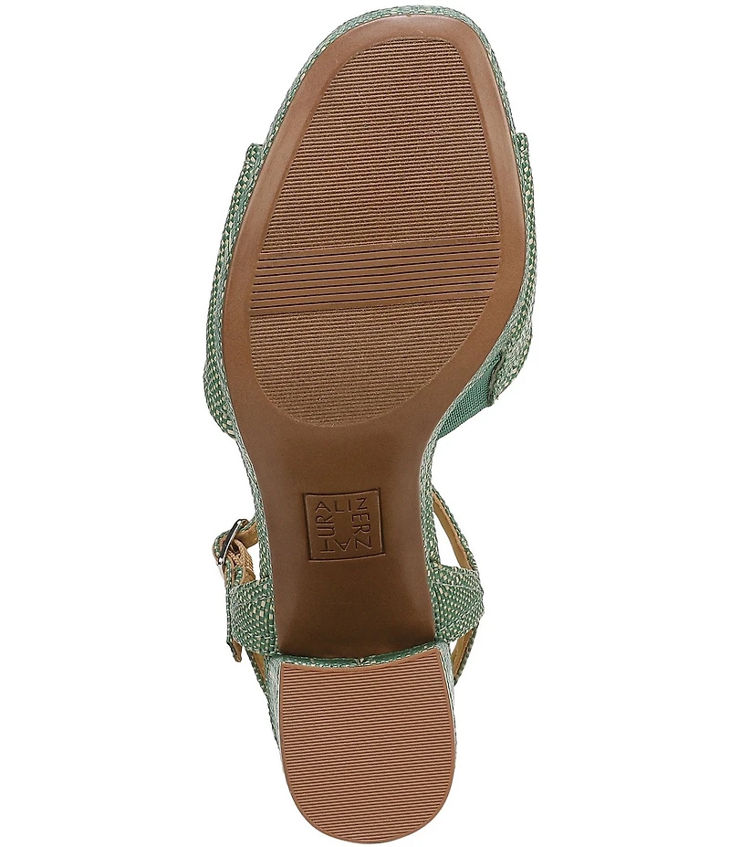Naturalizer Petra Raffia Ankle Wrap Platform Dress Sandals