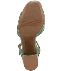 Naturalizer Petra Raffia Ankle Wrap Platform Dress Sandals