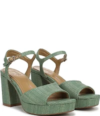 Naturalizer Petra Raffia Ankle Wrap Platform Dress Sandals