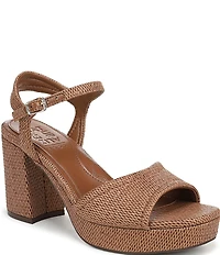 Naturalizer Petra Raffia Ankle Wrap Platform Dress Sandals