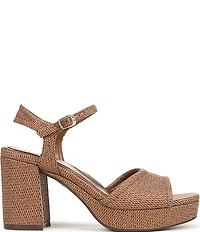 Naturalizer Petra Raffia Ankle Wrap Platform Dress Sandals