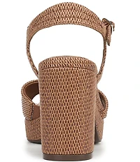 Naturalizer Petra Raffia Ankle Wrap Platform Dress Sandals
