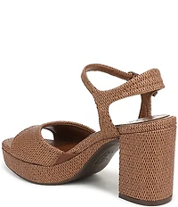 Naturalizer Petra Raffia Ankle Wrap Platform Dress Sandals