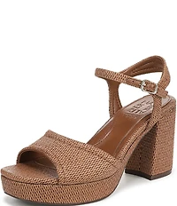Naturalizer Petra Raffia Ankle Wrap Platform Dress Sandals