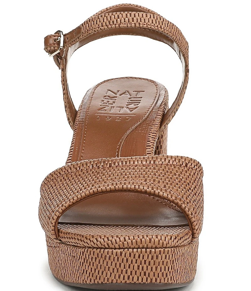 Naturalizer Petra Raffia Ankle Wrap Platform Dress Sandals
