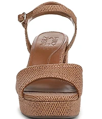 Naturalizer Petra Raffia Ankle Wrap Platform Dress Sandals