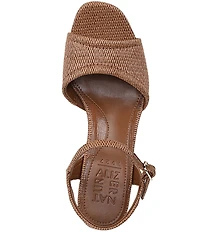 Naturalizer Petra Raffia Ankle Wrap Platform Dress Sandals
