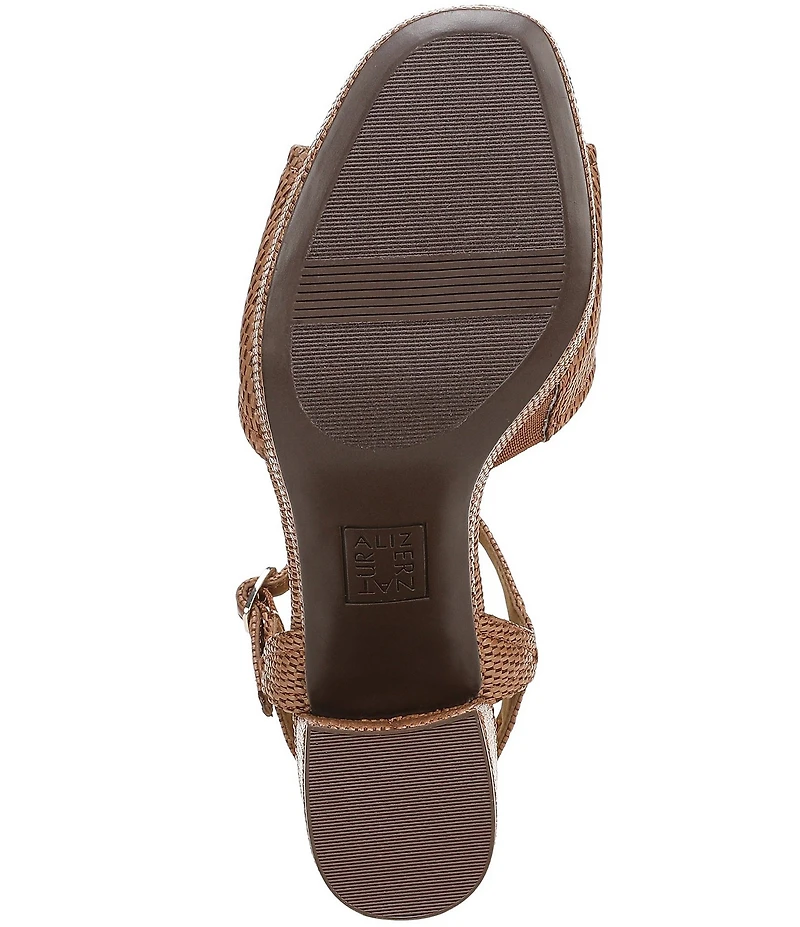 Naturalizer Petra Raffia Ankle Wrap Platform Dress Sandals